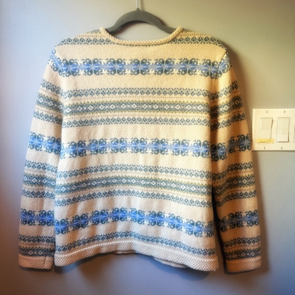 Lambswool nordic fair isle cabincore twee grandma sweater - Picture 6 of 10